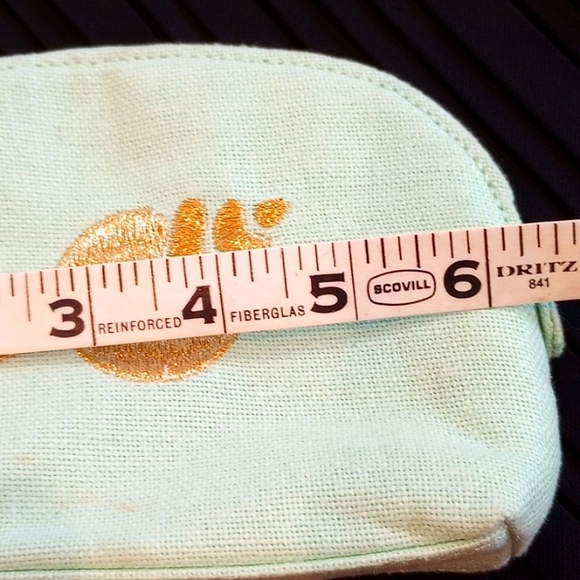 FREE W BUNDLE Spartina 449 Embroidered Shell Makeup Bag Color:Mint Green - Picture 8 of 10
